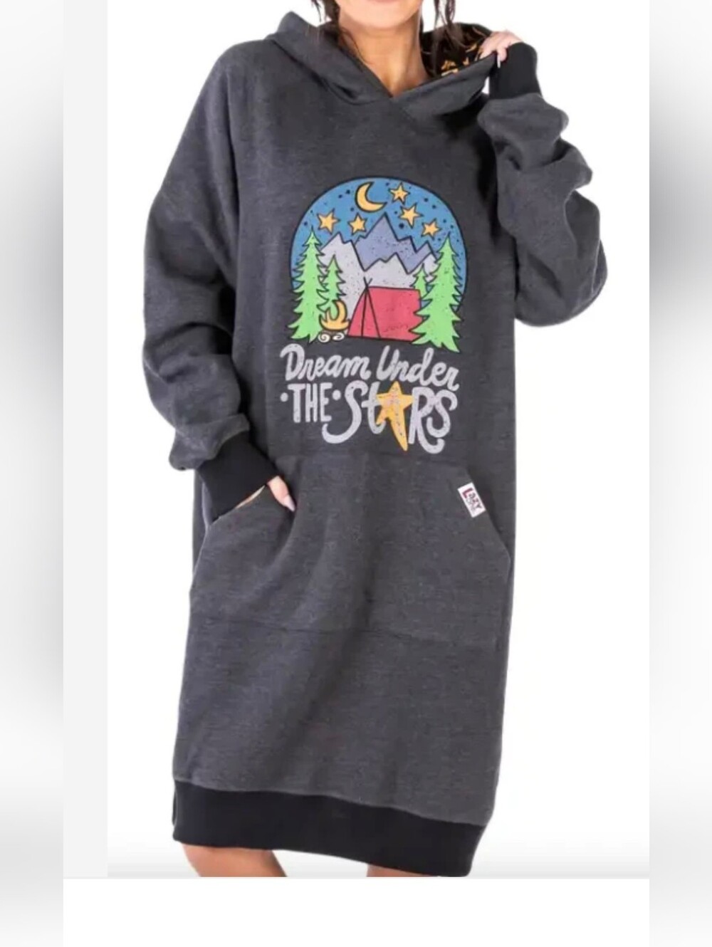 NWT Lazy One Dream Under Stars Sleep Hoodie Sweatshirt Dress Lounge L/XL